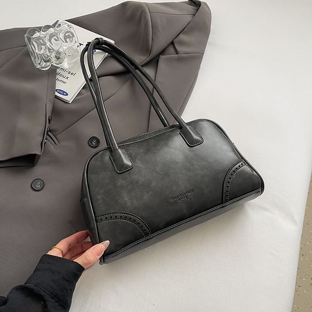 Bag Charm Bowler Set Leather / Washed Faux