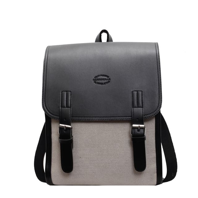 Two Backpack Tone Buckled Flap