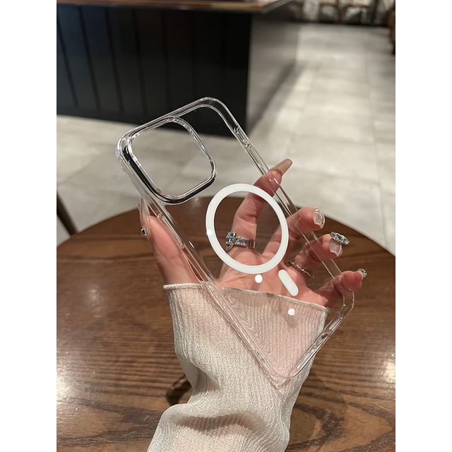 Case with MagSafe) Magnetic Phone (Compatible Transparent