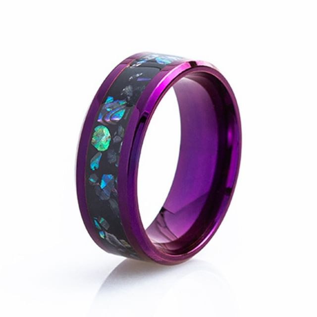 Couple Matching Shell Inlay Ring