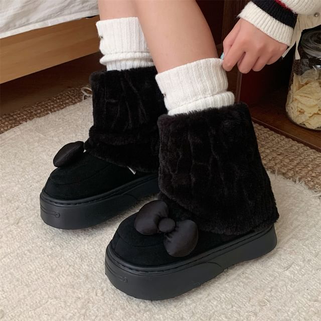 Two Tone Short Snow Boots