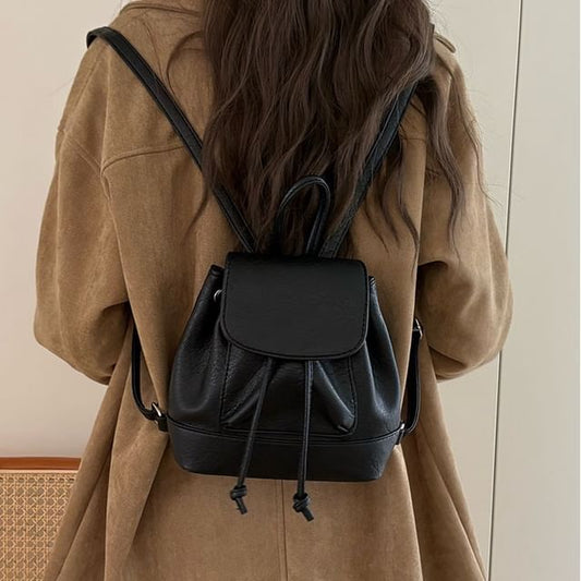 Backpack Faux Leather Flap