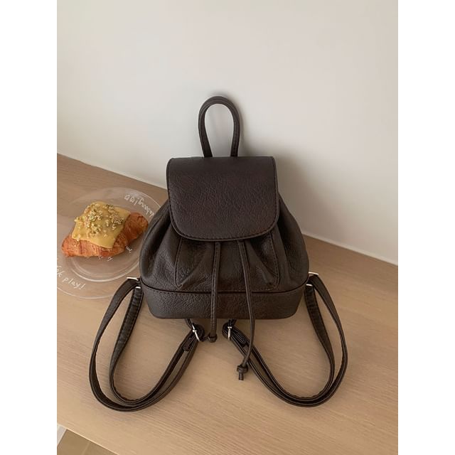 Backpack Faux Leather Flap