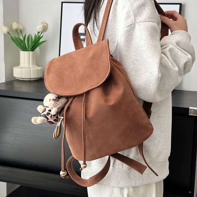 Faux Flap Backpack Suede