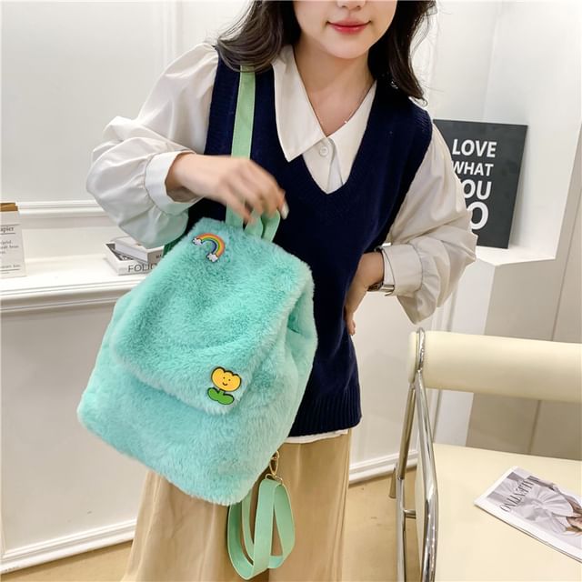 Fluffy Flap Backpack