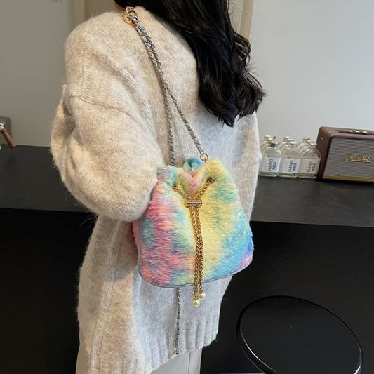 Gradient Star Print Chain Strap Bucket Bag