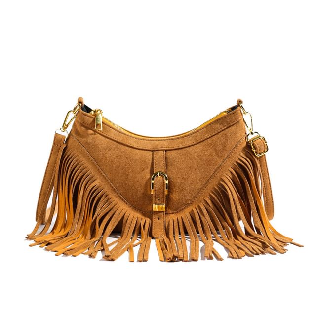 Studded Tassel Crossbody Bag
