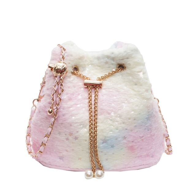 Gradient Star Print Chain Strap Bucket Bag