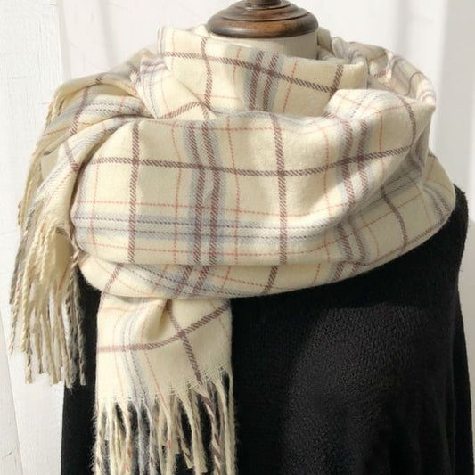 Scarf Plaid Fringe