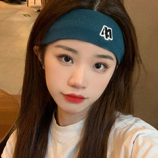 Embroidered Headband Knit Lettering