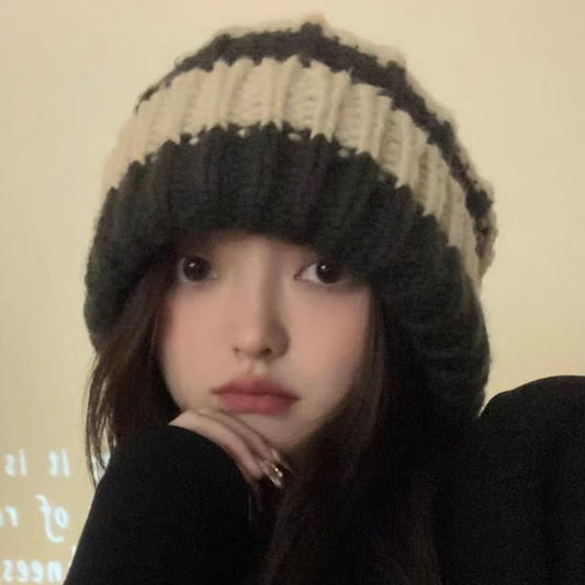 Ribbed Beanie Plain Striped /