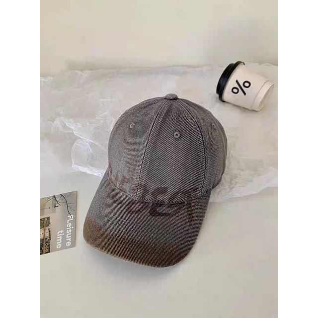 Plain Cap Print Baseball Washed / Lettering