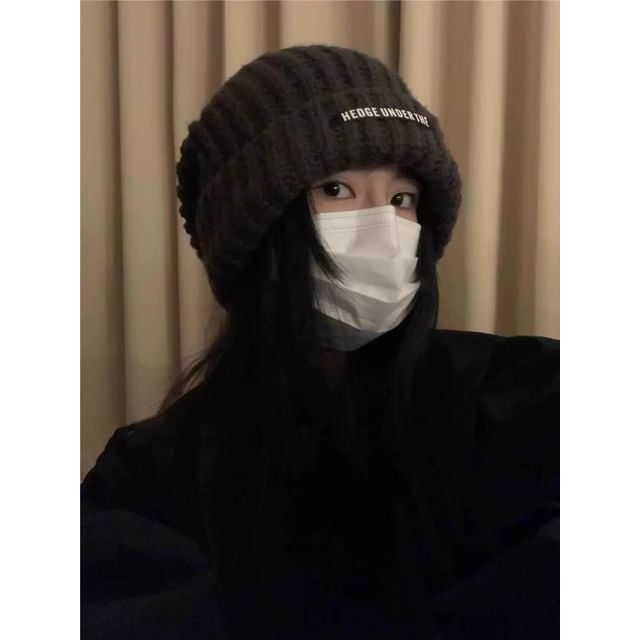 Ribbed Beanie Plain Striped /