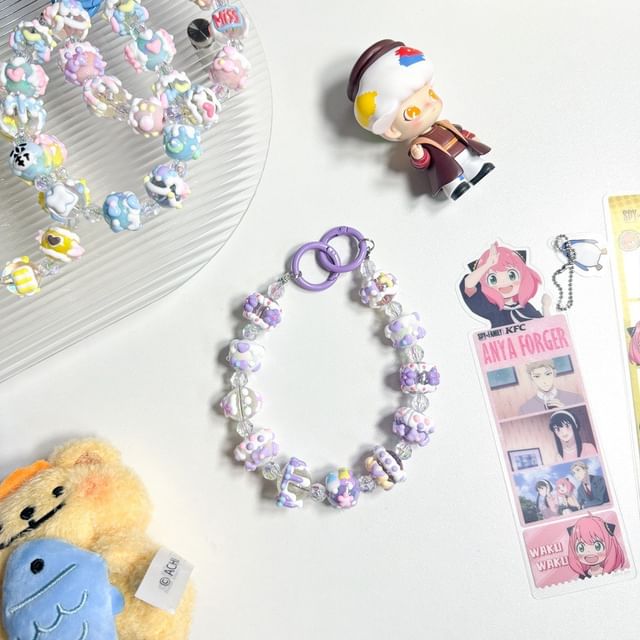 Cartoon Bead Phone Strap