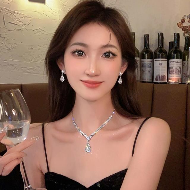 Pendant / Set CZ Earring Drop Necklace