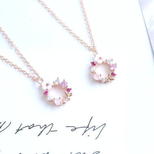 Floral Necklace (Various Rhinestone Alloy Designs) / Bracelet