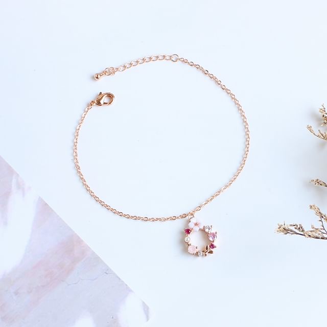 Floral Necklace (Various Rhinestone Alloy Designs) / Bracelet