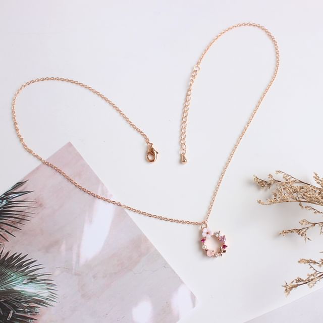 Floral Necklace (Various Rhinestone Alloy Designs) / Bracelet