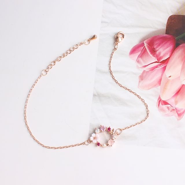 Floral Necklace (Various Rhinestone Alloy Designs) / Bracelet