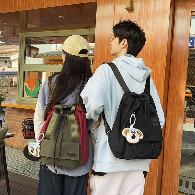 / Nylon Set Bag Drawstring Backpack Charm