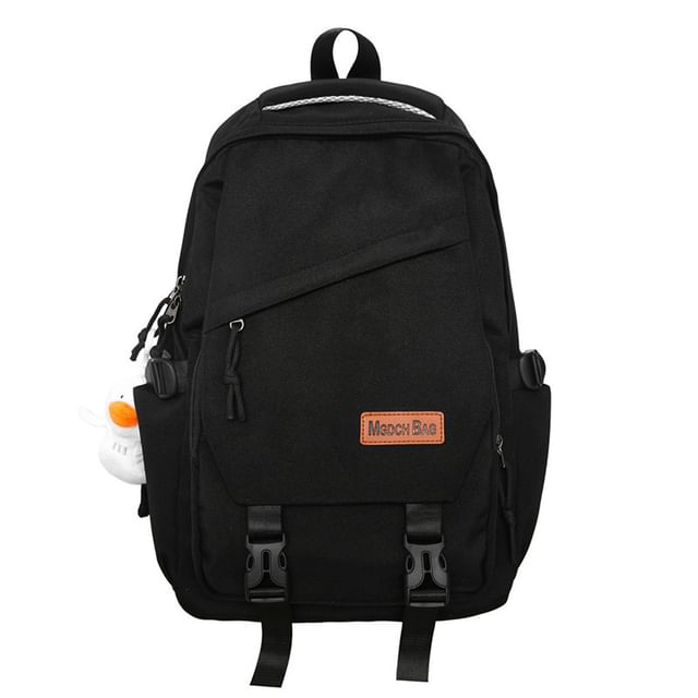 Plain Buckled Nylon Laptop Backpack / Bag Charm / Set