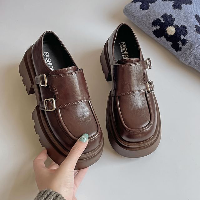 Monk Platform Loafers Strap