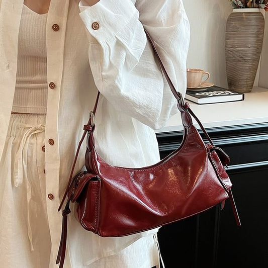 Multi-Pocket Faux Leather Bag Tote