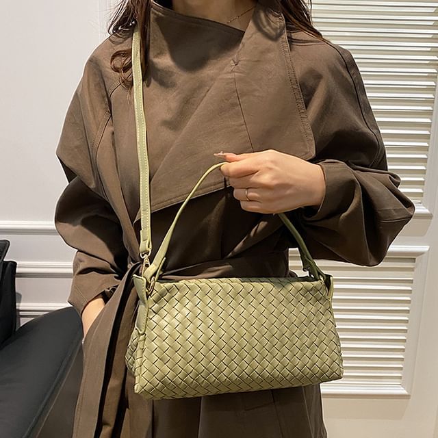 Crossbody Quilted Leather Bag Faux