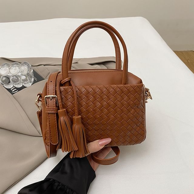 Faux Crossbody Leather Bag Quilted