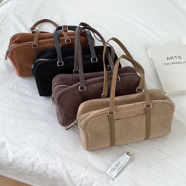 Faux Suede Tote Bag