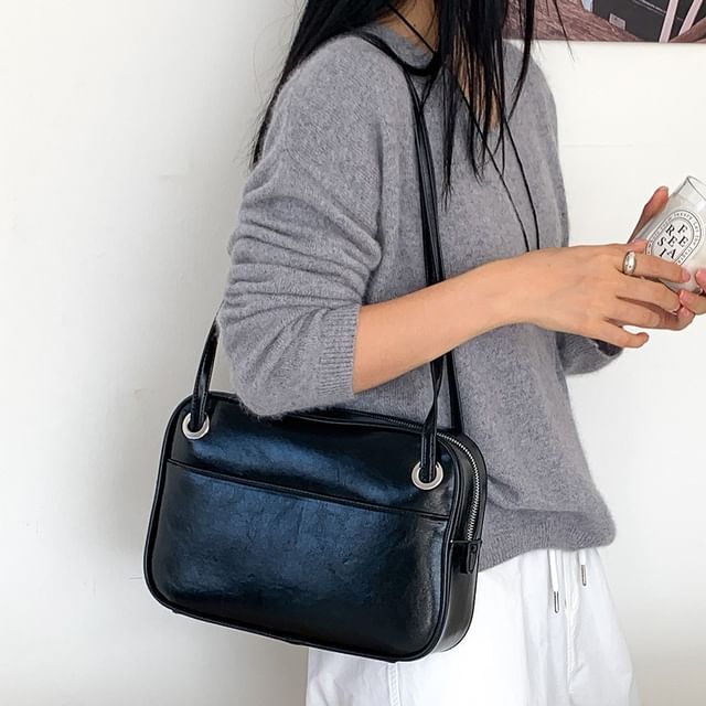 Tote Leather Faux Bag Plain