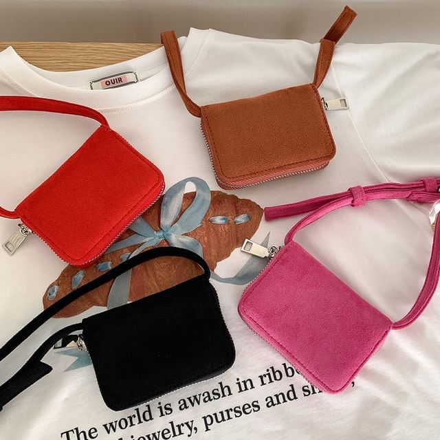 Bag Crossbody Suede Plain Faux