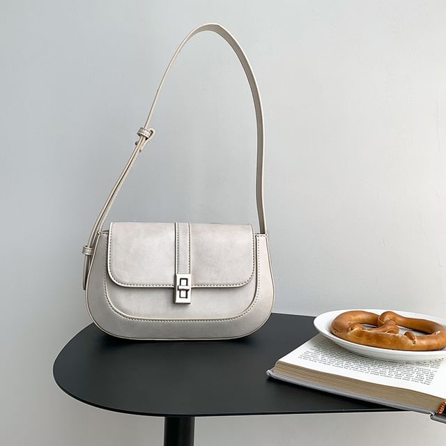 Shoulder Flap Faux Bag Leather
