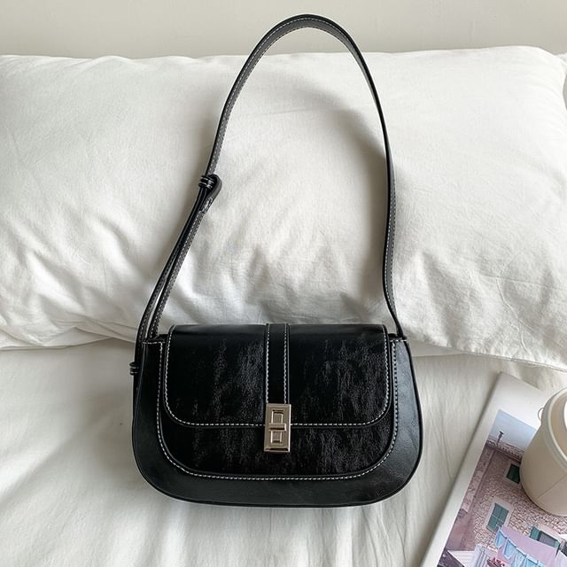 Shoulder Flap Faux Bag Leather