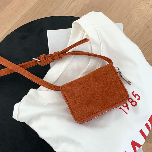 Bag Crossbody Suede Plain Faux