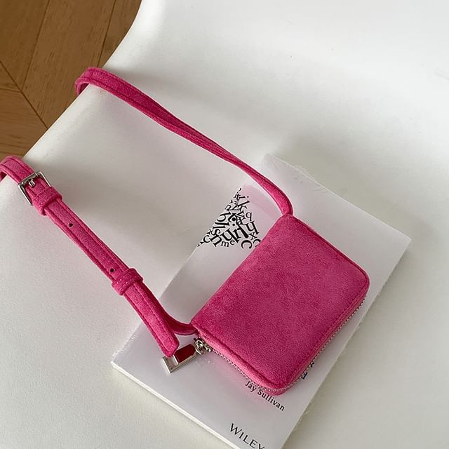 Bag Crossbody Suede Plain Faux