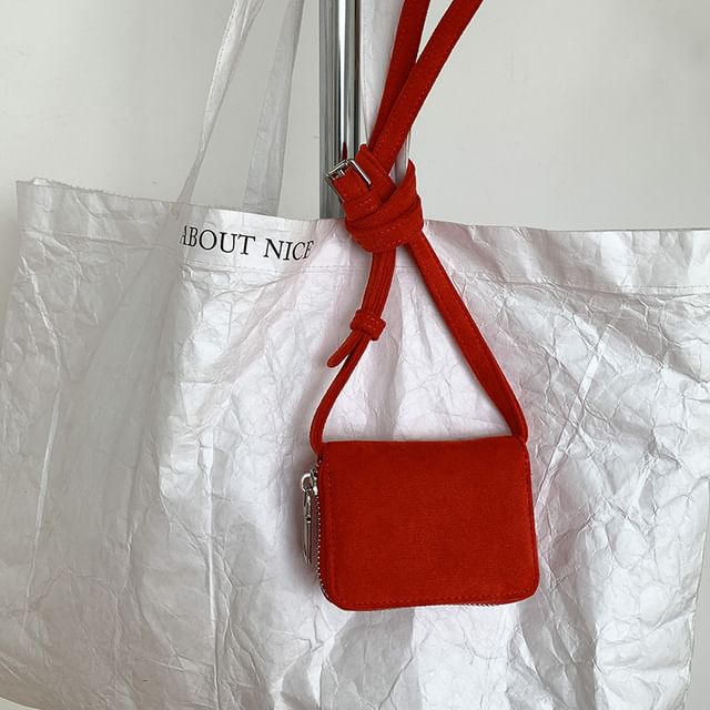 Bag Crossbody Suede Plain Faux