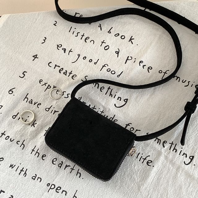 Bag Crossbody Suede Plain Faux