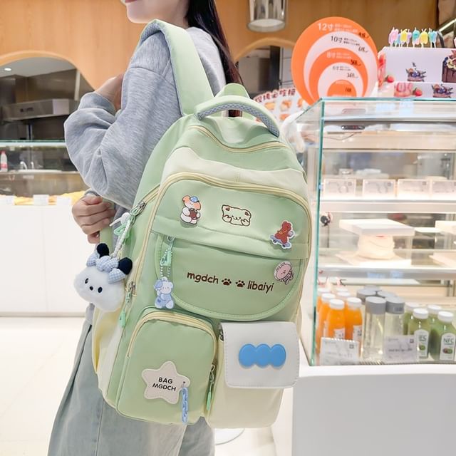 / Embroidered Backpack Nylon Cartoon Tote Bag