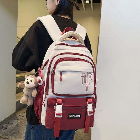 Charm Set Bag / Lettering Backpack Buckled Nylon