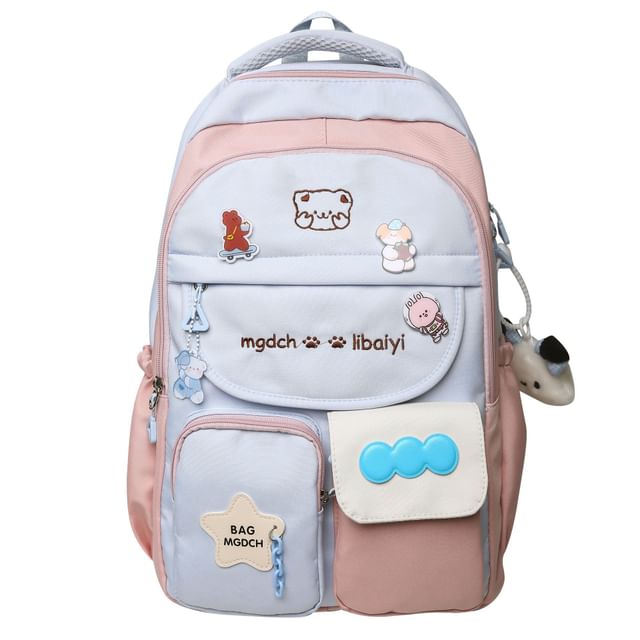 / Embroidered Backpack Nylon Cartoon Tote Bag