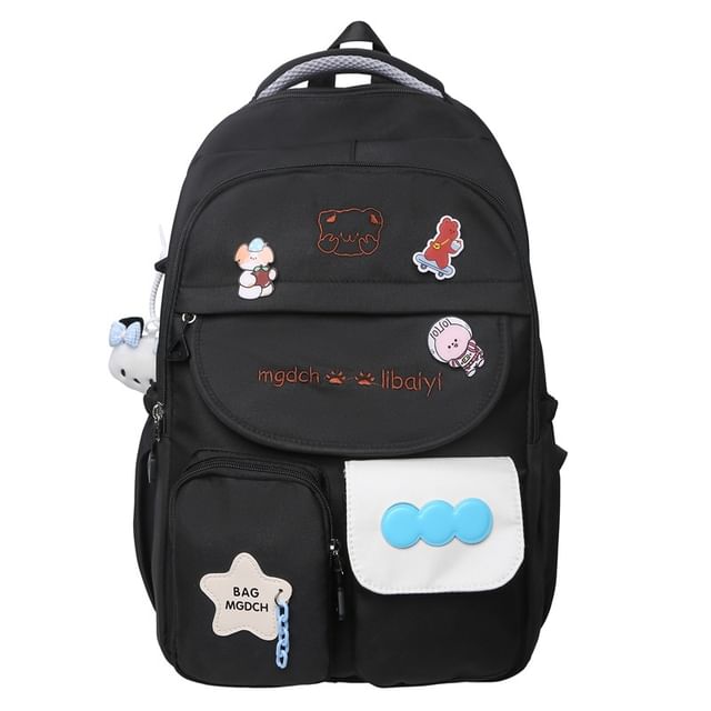 / Embroidered Backpack Nylon Cartoon Tote Bag