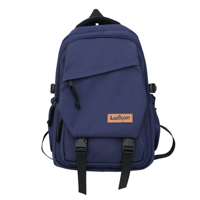 Nylon Applique Backpack Buckled Lettering
