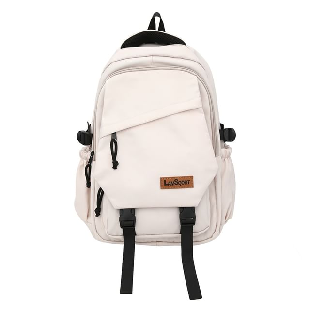 Nylon Applique Backpack Buckled Lettering
