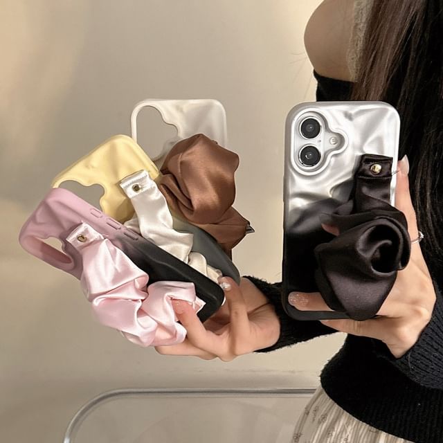 Fabric Phone Shirred Strap Case