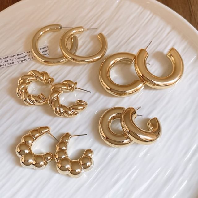 Designs) Alloy Hoop Earring (Various Plain