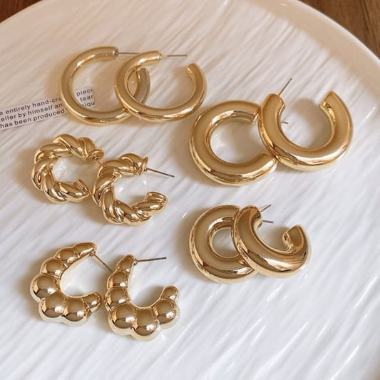 Designs) Alloy Hoop Earring (Various Plain