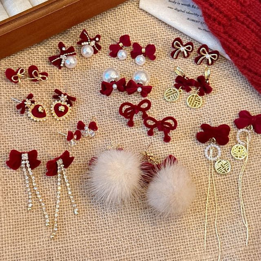 Earring Stud Designs) Dangle / (Various Drop Bow