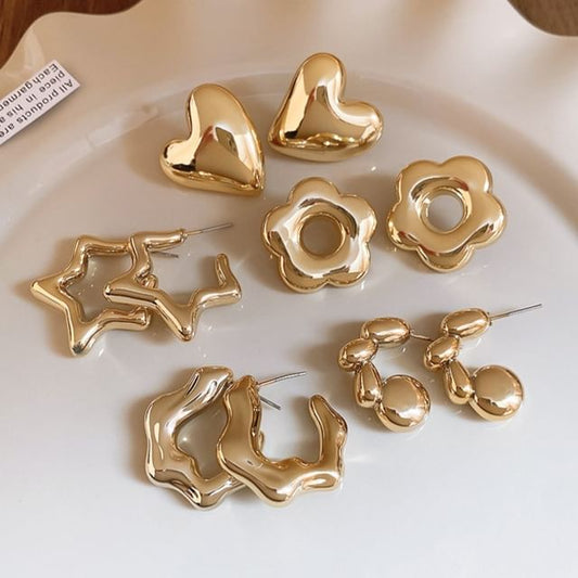 / Hoop Stud Alloy Earring