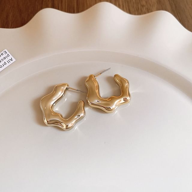 / Hoop Stud Alloy Earring